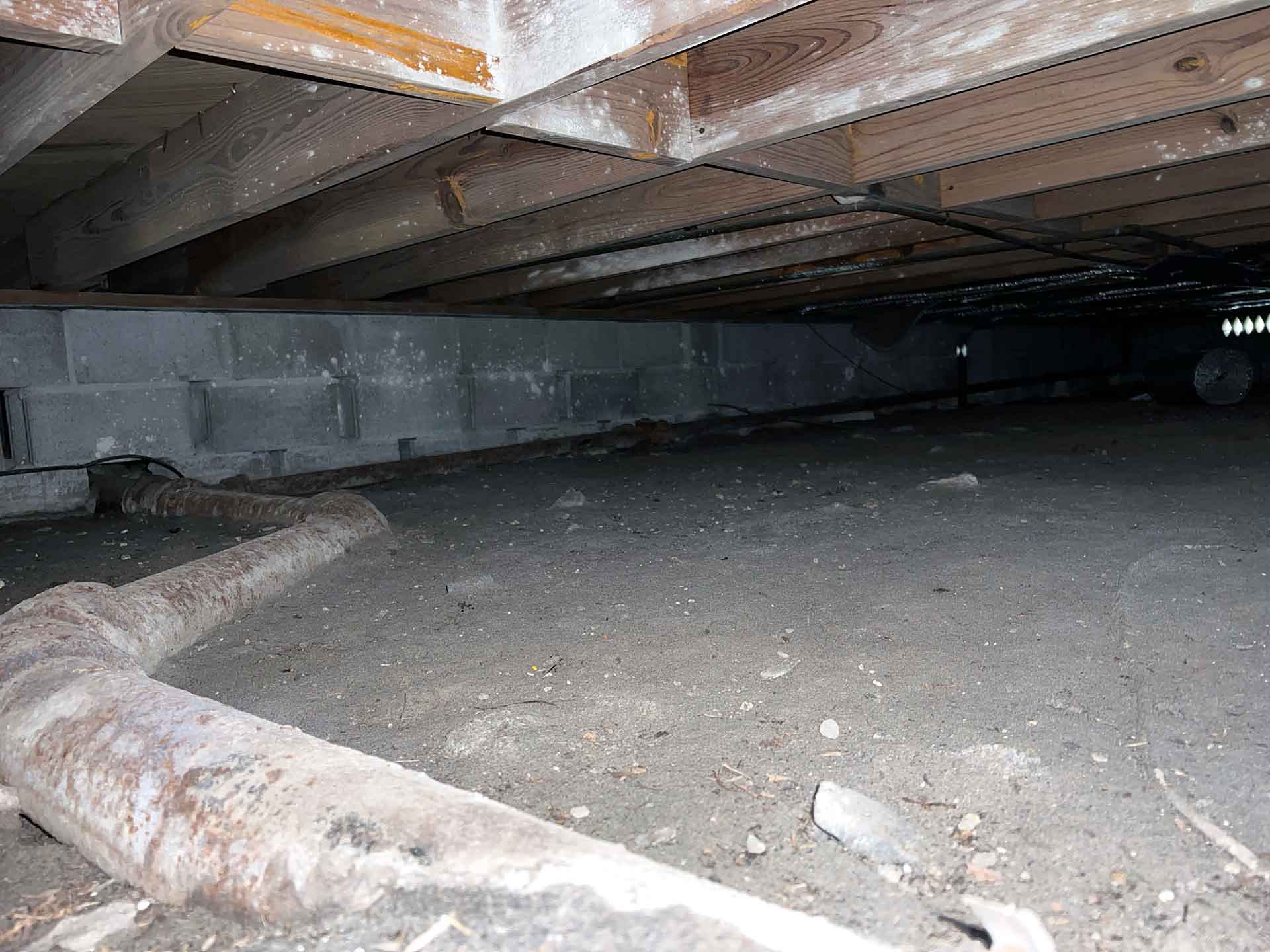 Dusty crawl space in old home